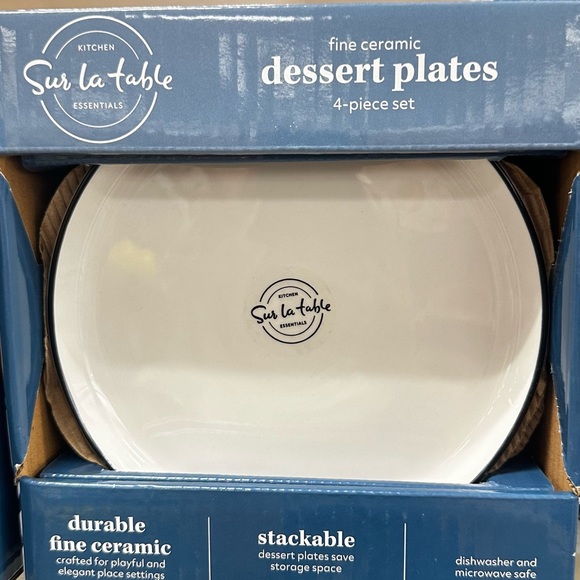 COPY - Essentials White Dinnerware Set round Ceramic Plates 8.5” 4 set - Picture 1 of 4